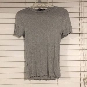 Grey Frilled T-Shirt
